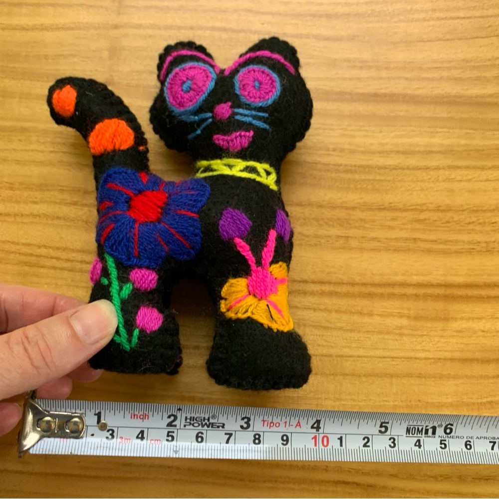 Embroidered Black Cat Stuffed Animal - Picture 5 of 5